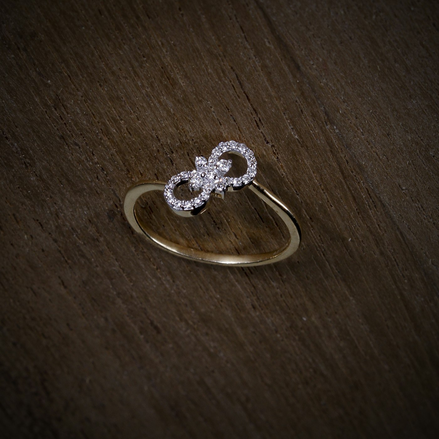 Jeweller setting a stone on the bench